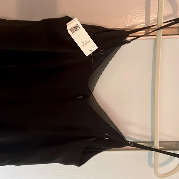 Banana Republic LBD, size 10, NWT, spaghetti straps, fitted with ruffle hem. - Picture 2 of 5